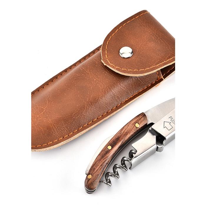 Dụng cụ khui rượu inox cán gỗ cao cấp