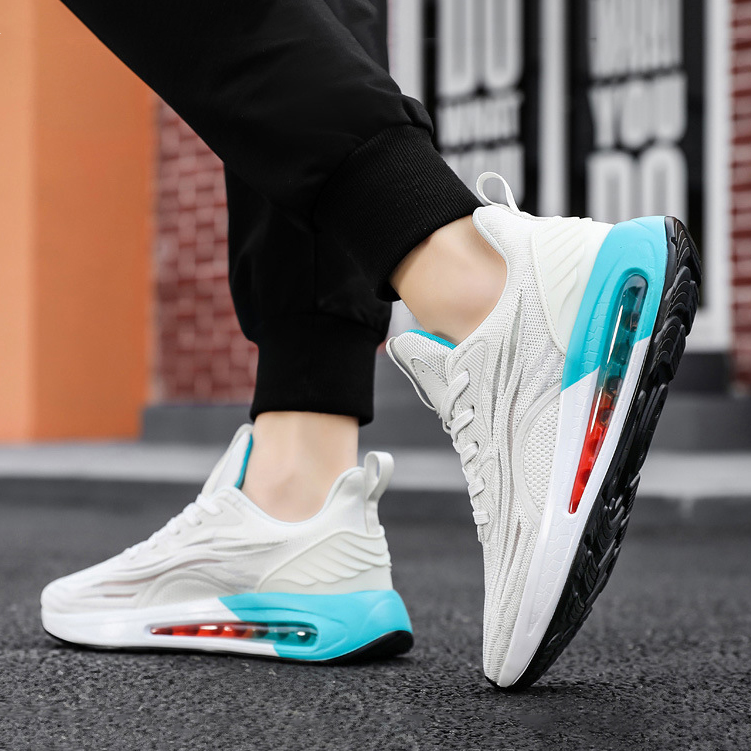 Giày Thể Thao Nam GEMI - Giày Sneaker Màu Xanh Trắng Đế cao, Thoáng Khí Chạy Bộ Thoải Mái - G5533