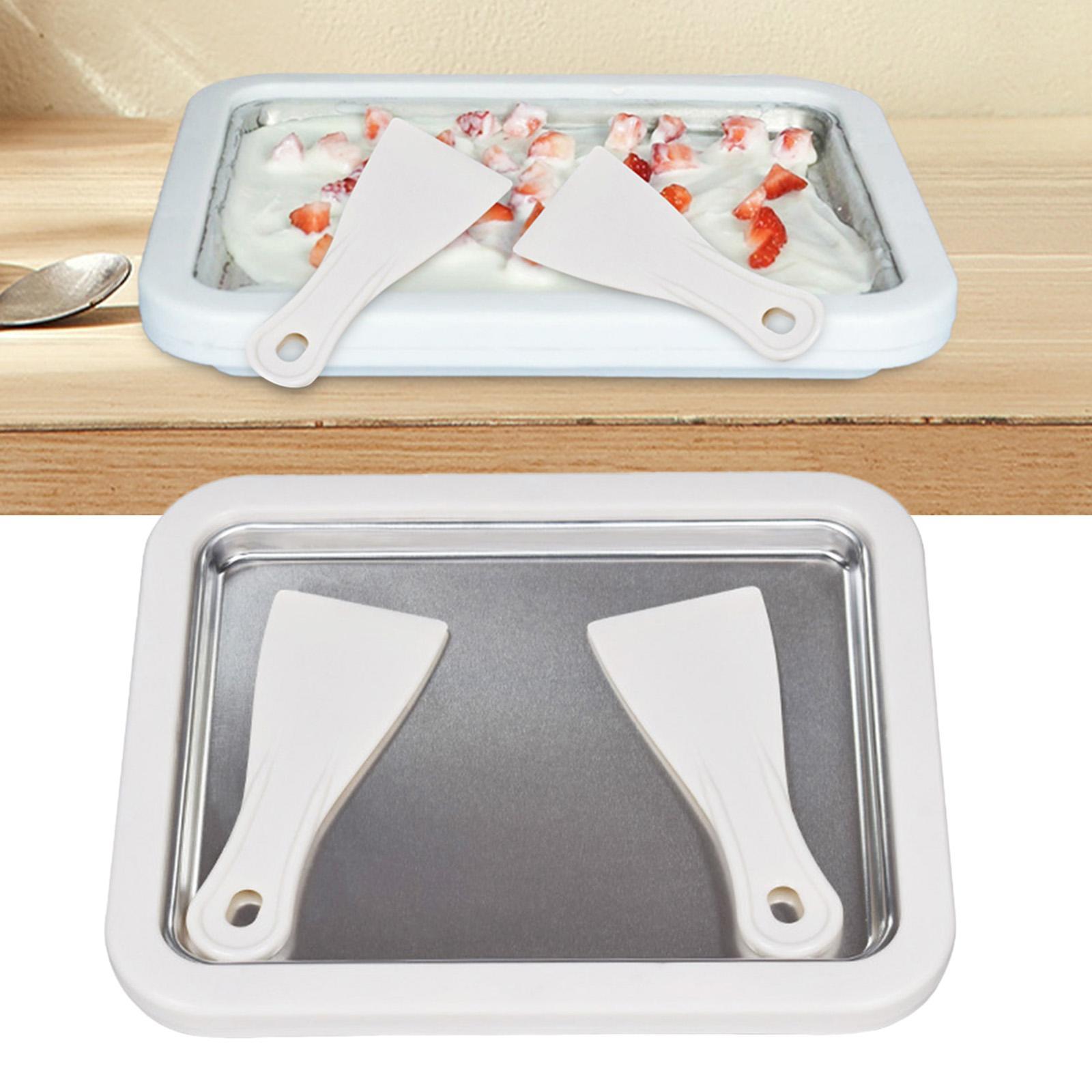 Ice Cream Maker with 2 Spatulas Family Fun Instant Maker Ice Cream Pan  Yogurt Freezer Plate Fruit Homemade for Kids