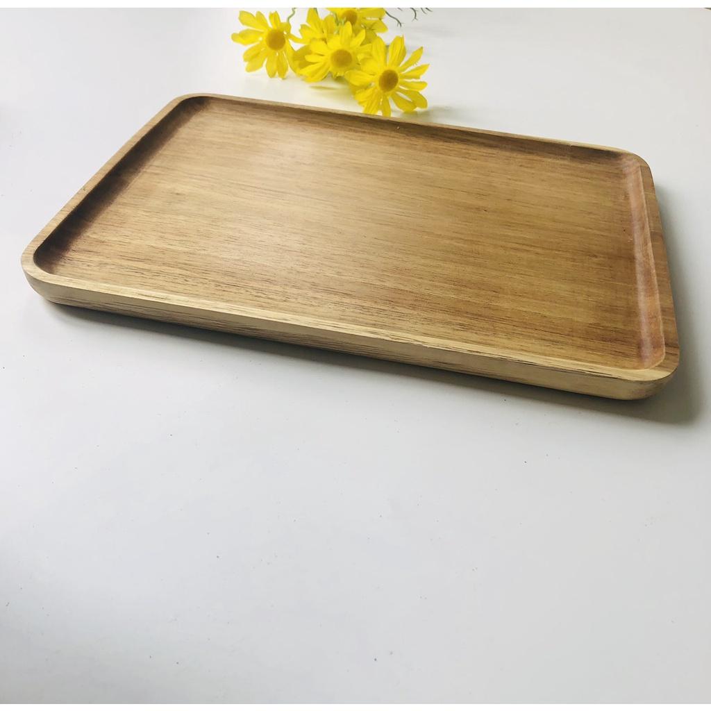 KHAY GỖ KEO Nguyên Khối 32x24x2 cm, Khay Gỗ Làm Thủ Công, Đựng Trà Bánh, Trái Cây, Chụp Ảnh Trang Trí