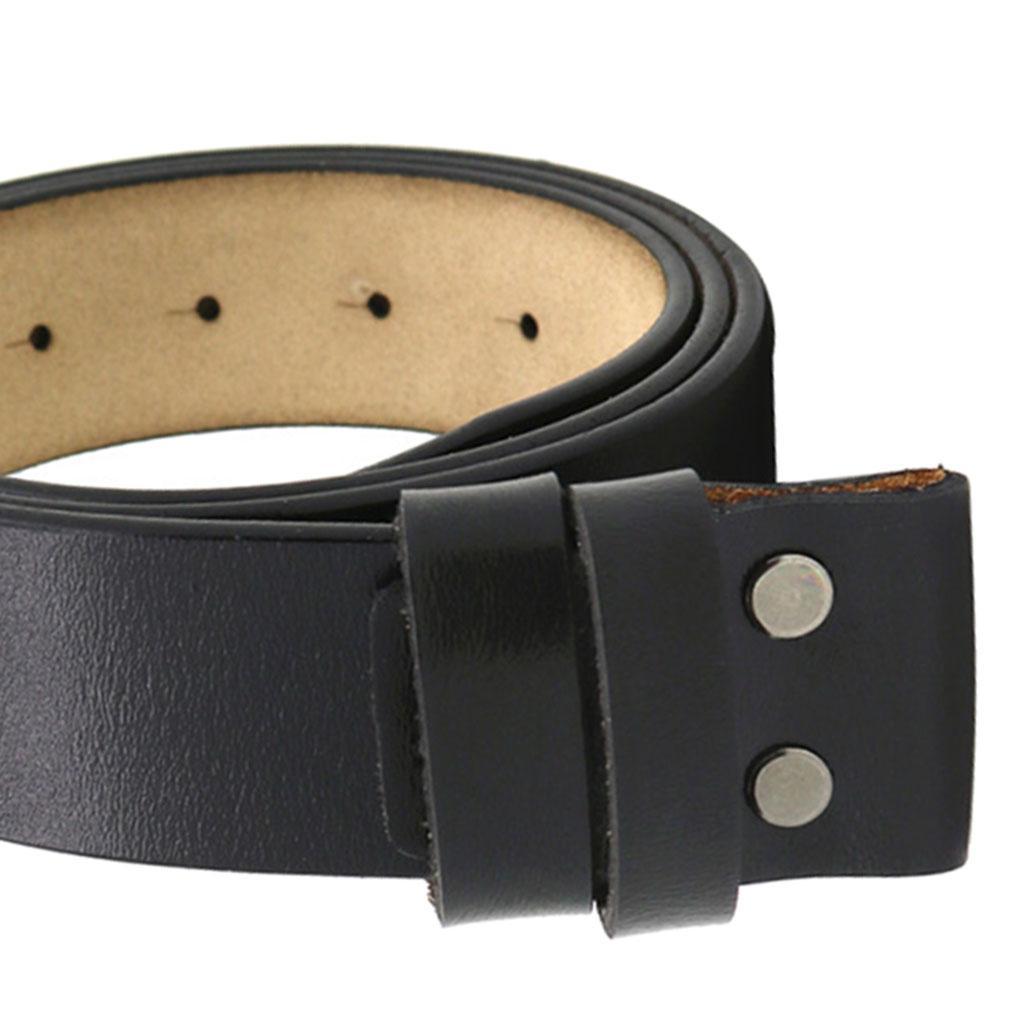2 X Leather Belt Belt Strap 1.5'' Wide Belt No Buckle Black