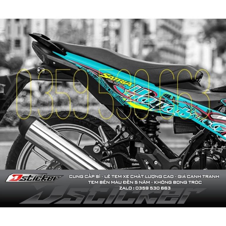 Bi Decal Tem rời Satria xanh ngọc - mẫu Hayabusa  2021