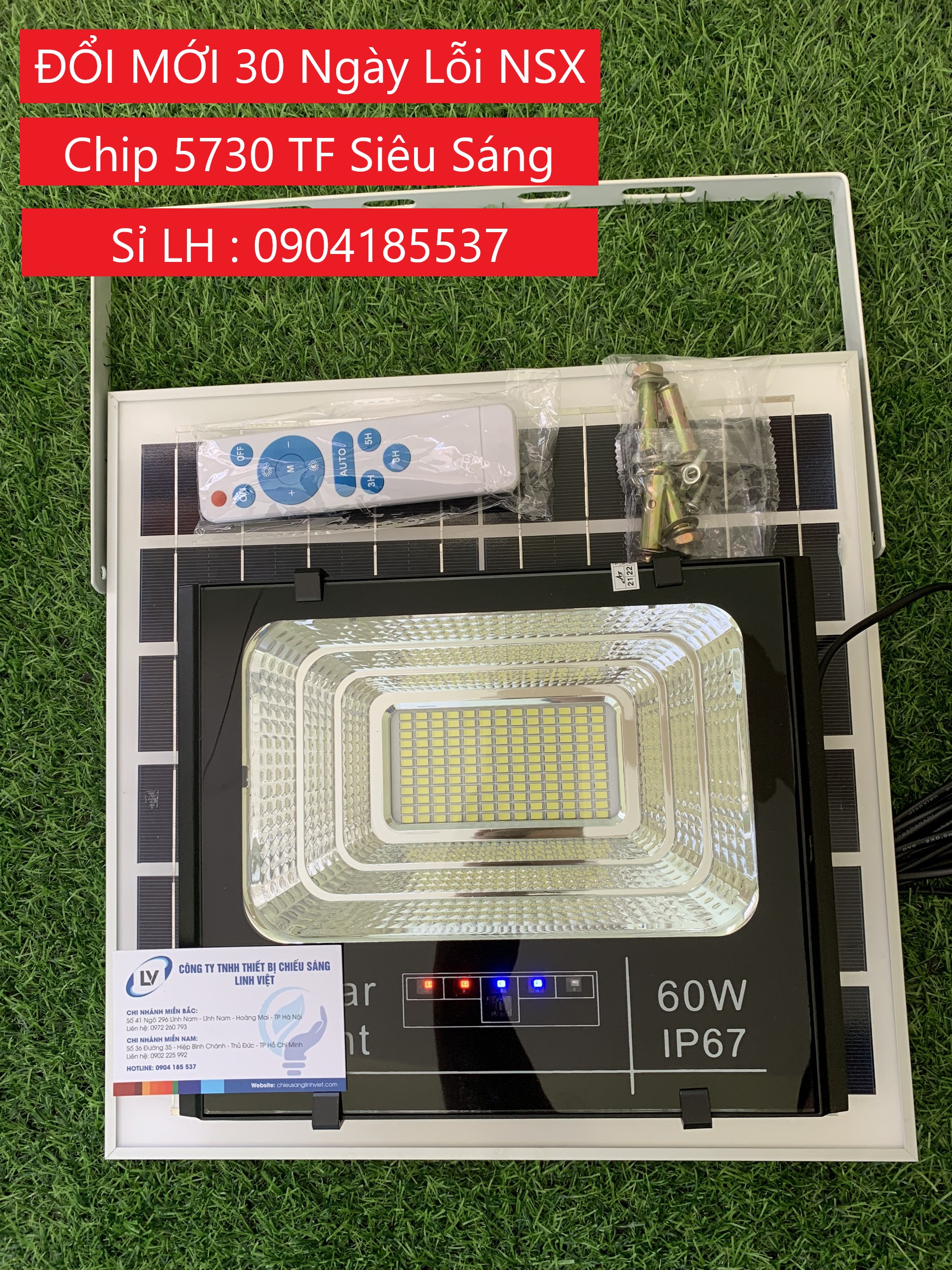 Đèn led năng lượng mặt trời 60W