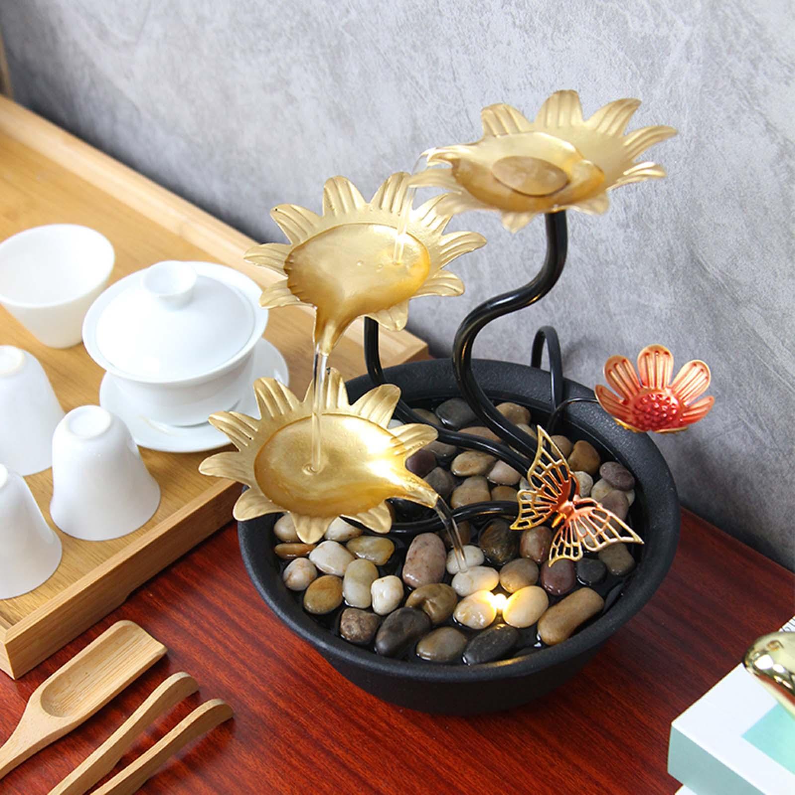 Tabletop Fountain Waterscape 3 Tiers for Zen Meditation Relaxing Living Room