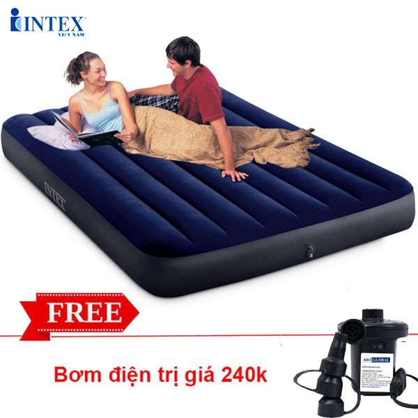 Đệm bơm hơi 137x191x30 mã đêm 66768 tặng kèm bơm điện