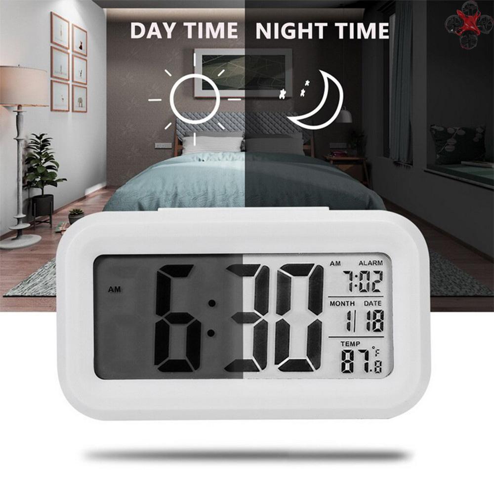 Đồng Hồ Báo Thức Kỹ Thuật Số Thông Minh Hình Chữ Nhật Có Màn Hình Hiển Thị Ngày Và Nhiệt Độ
