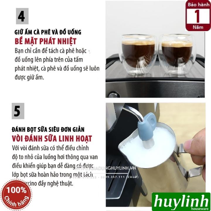 Máy pha cà phê Espresso gia đình Zamboo ZB-88CF - 15bar - Tặng 500 gram cafe - Hàng chính hãng