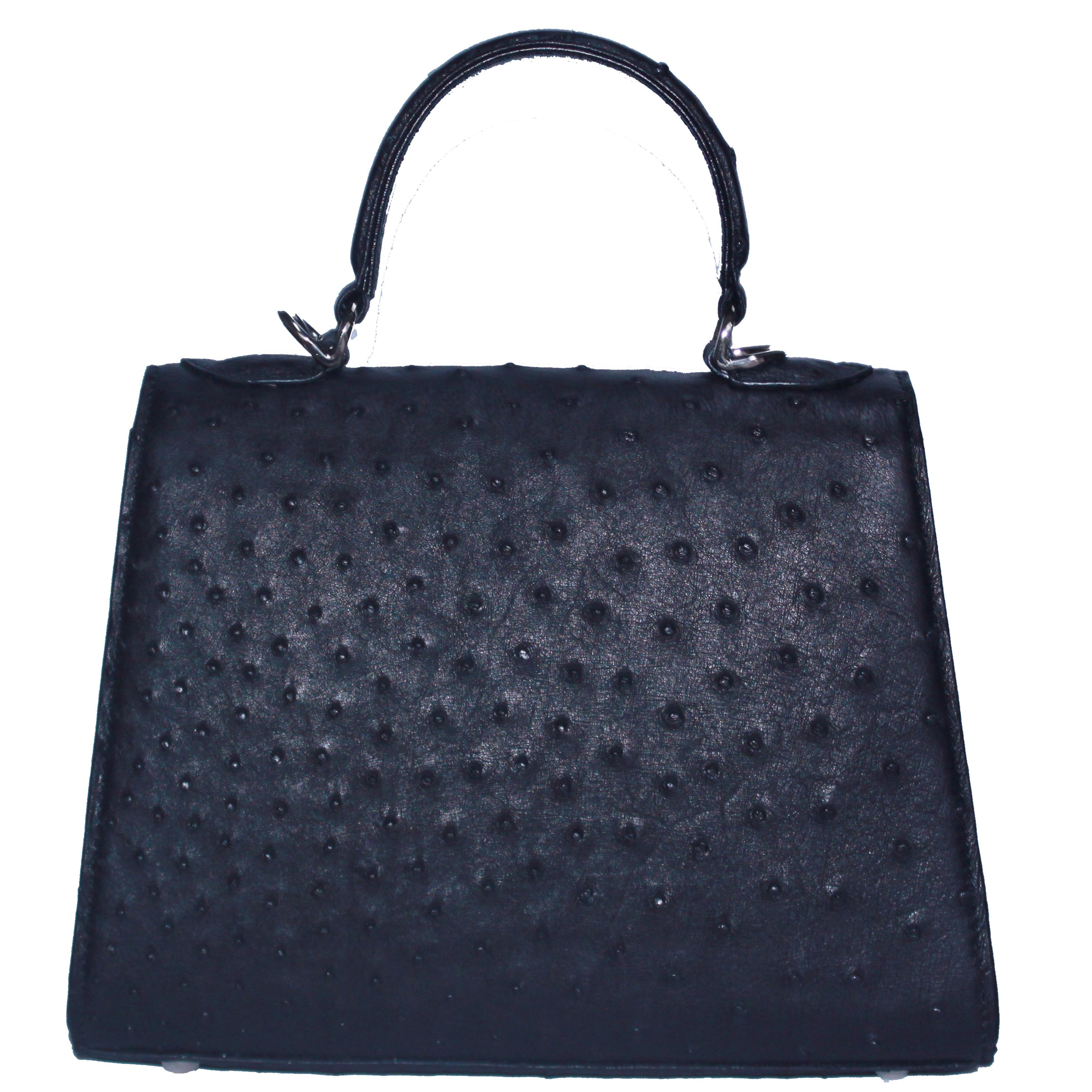 HJ6457-58-59-60 - Túi hộp đeo chéo nữ da đà điểu màu đen, nâu đất, vàng bò, nâu đỏ