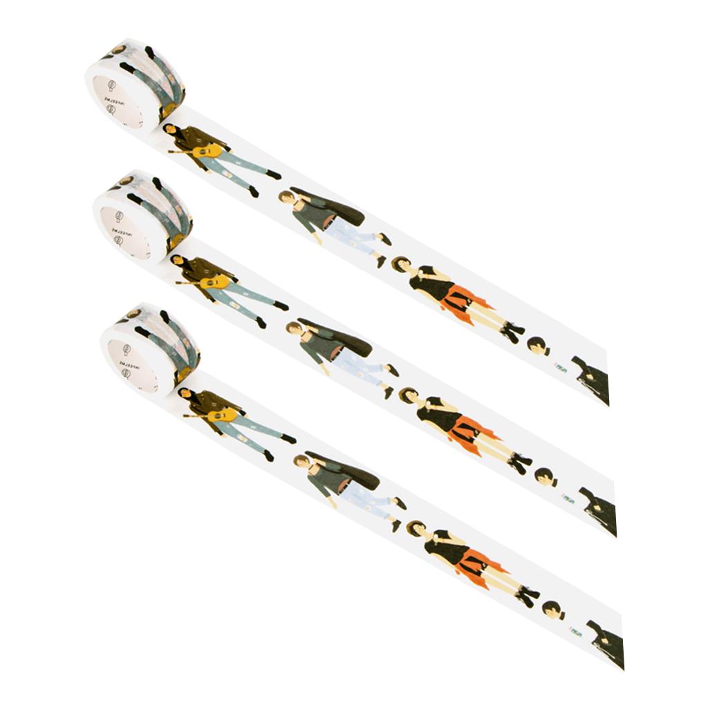 3 Rolls Tape DIY Decor Scrapbooking Masking Tape Adhesive Stickers Craft