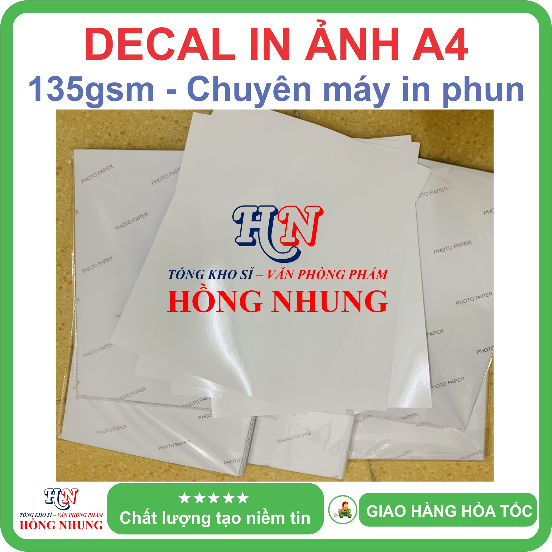 [SALE] Xấp 50 Tờ Decal In Ảnh A4 Parrot - Chuyên dùng cho máy in phun, Giúp Bạn In Ấn Tem Nhãn chuyên nghiệp