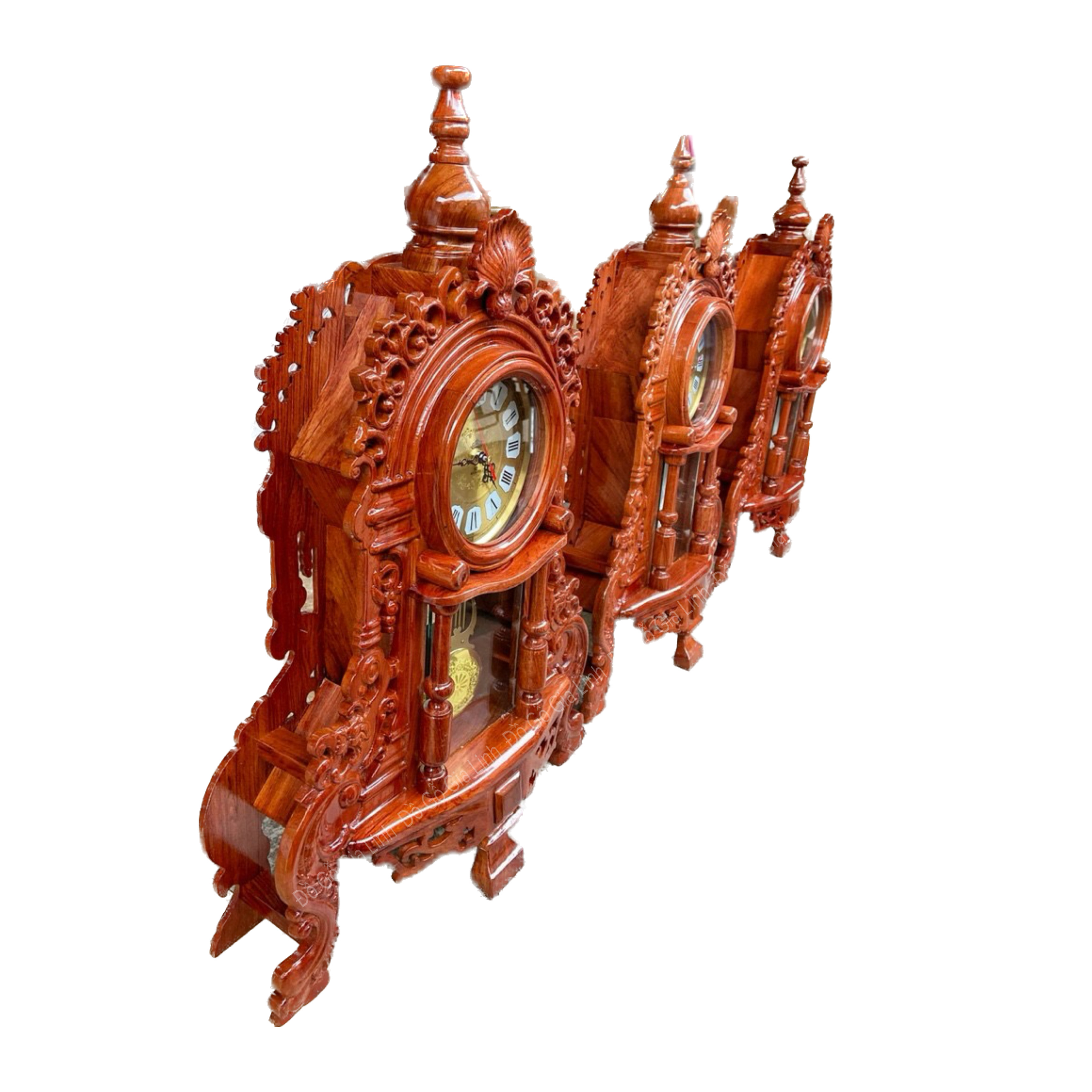 Đồng hồ quả lắc để bàn Đồ Gỗ Gia Linh gỗ Hương đá KT 70cm x 43cm x 15cm
