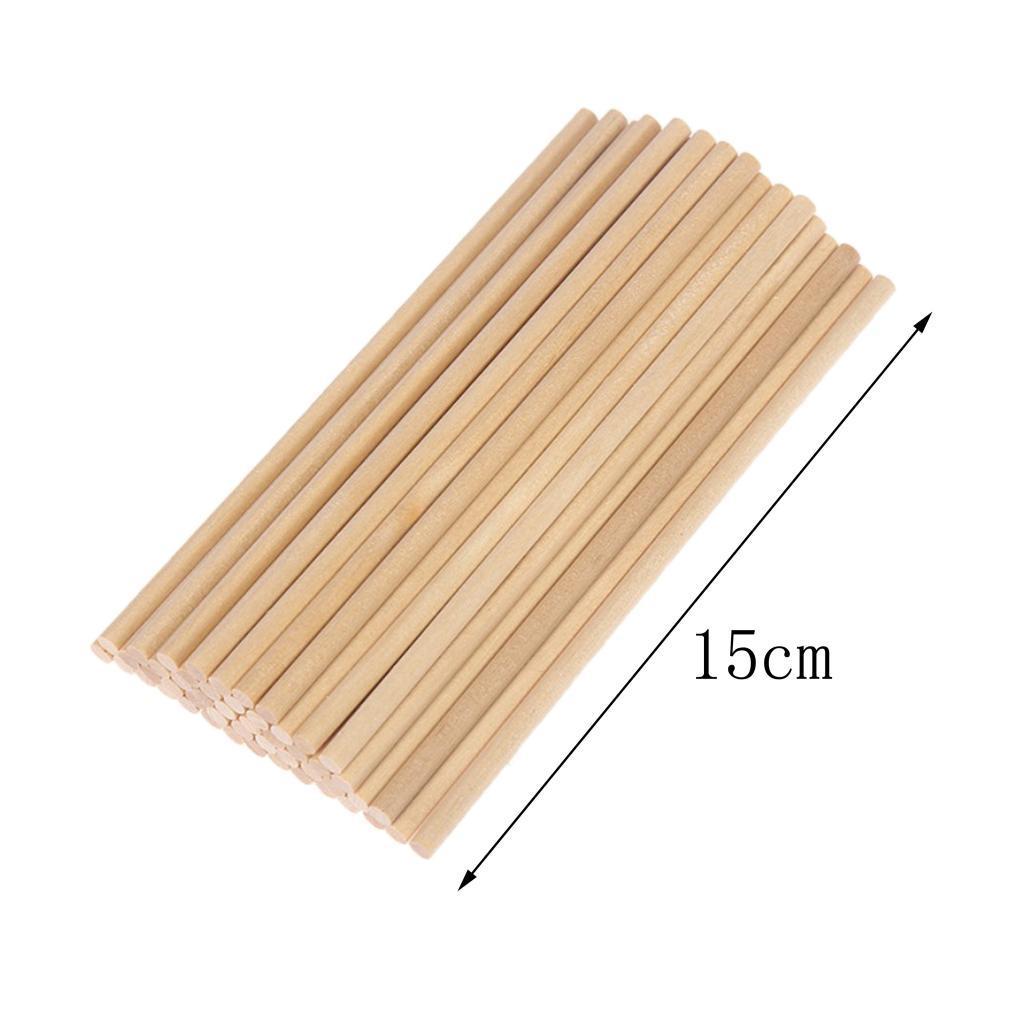 50Pcs Wooden Pieces Wood Sticks Dowels Rod Round Shaped – Unfinished Wood is Easy to Paint, Stain, Embellish – Perfect for Art Craft Project, Natural