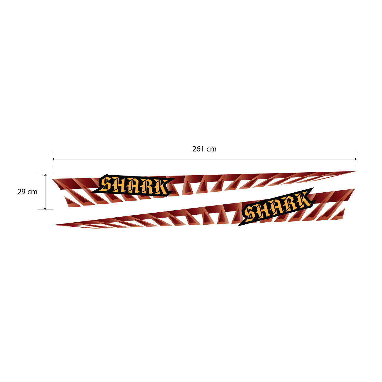 Tem dán sườn cho xe oto, decal trang trí cho xe Vinfast WRAP 36, KT 261x29cm