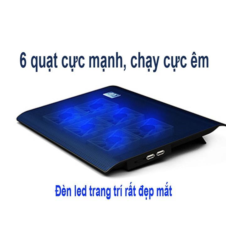 Đế Tản Nhiệt 6 Quạt Laptop cực mát - HCM giao hỏa tốc