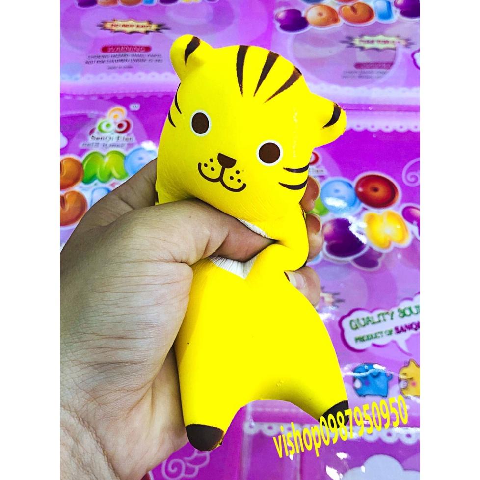 Squishy Lớn JUMBO Hình thú mệt nằm bẹp dí hổ vàng Đồ Chơi Xốp Giảm Stress Hình mềm mịn dễ Thương đàn hồi Cho Bé