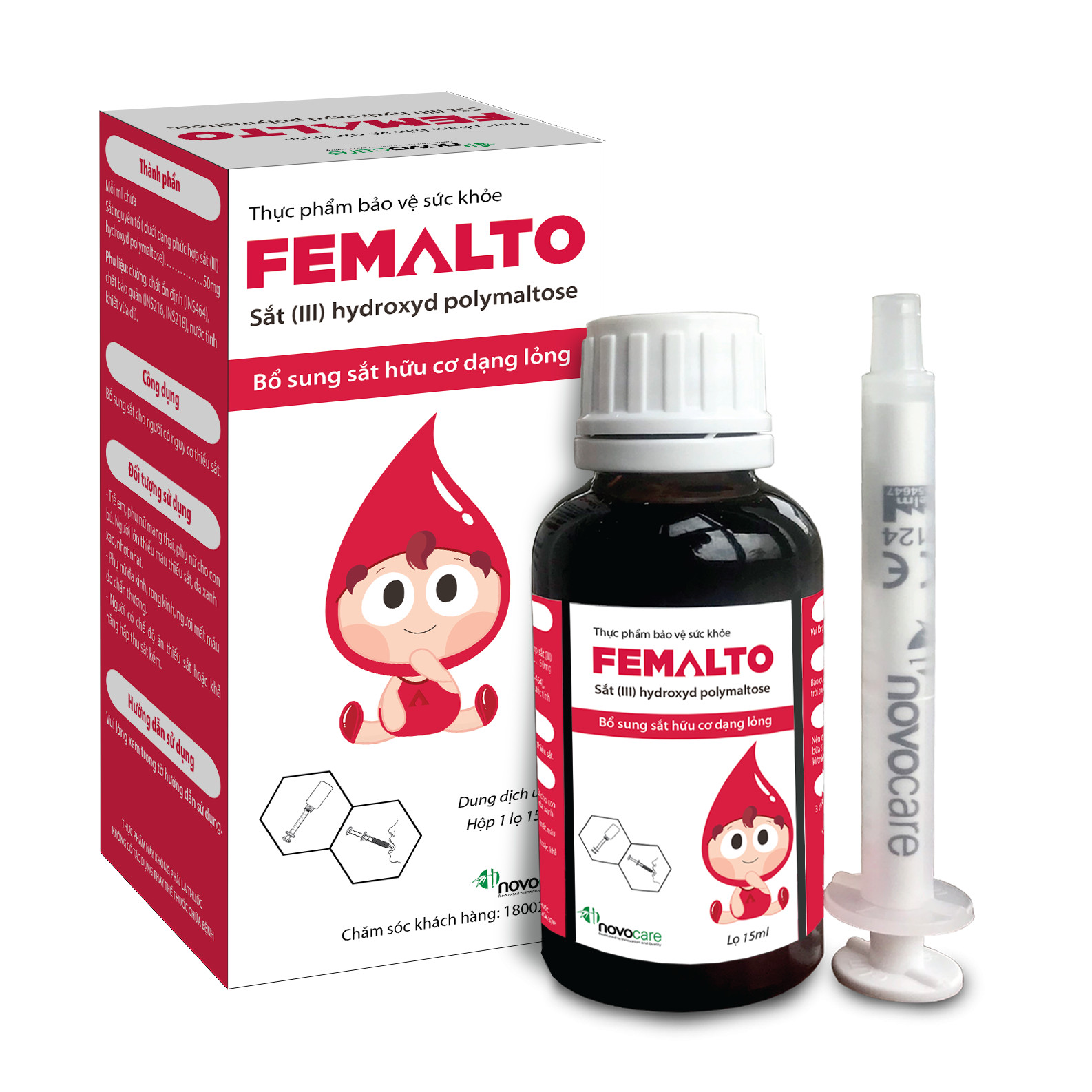 Sắt Hữu Cơ Hấp Thu Nhanh - Femalto Drops - Bổ Sung Sắt Cho Trẻ Ăn Dặm Biếng Ăn, Phụ Nữ Có Thai Và Cho Con Bú, Không Gây Táo Bón