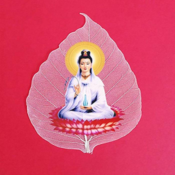 Lá bồ đề - hình phật trên lá bồ đề 100% - hình adida, quan âm, dược sư BH-24T