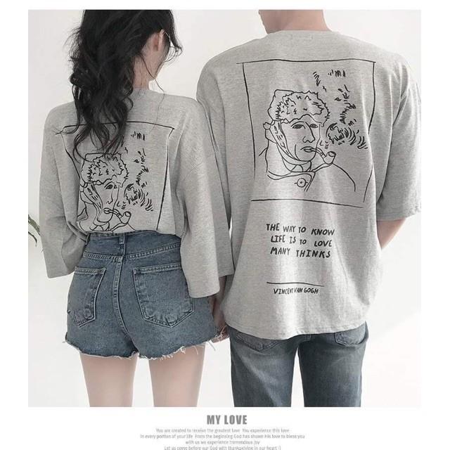 Áo thun Unisex form rộng tay lở