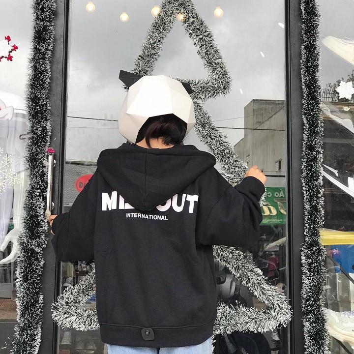 ÁO KHOÁC NỈ HOODIE ZIP MISSOUT NAM NỮ - GIN STORE