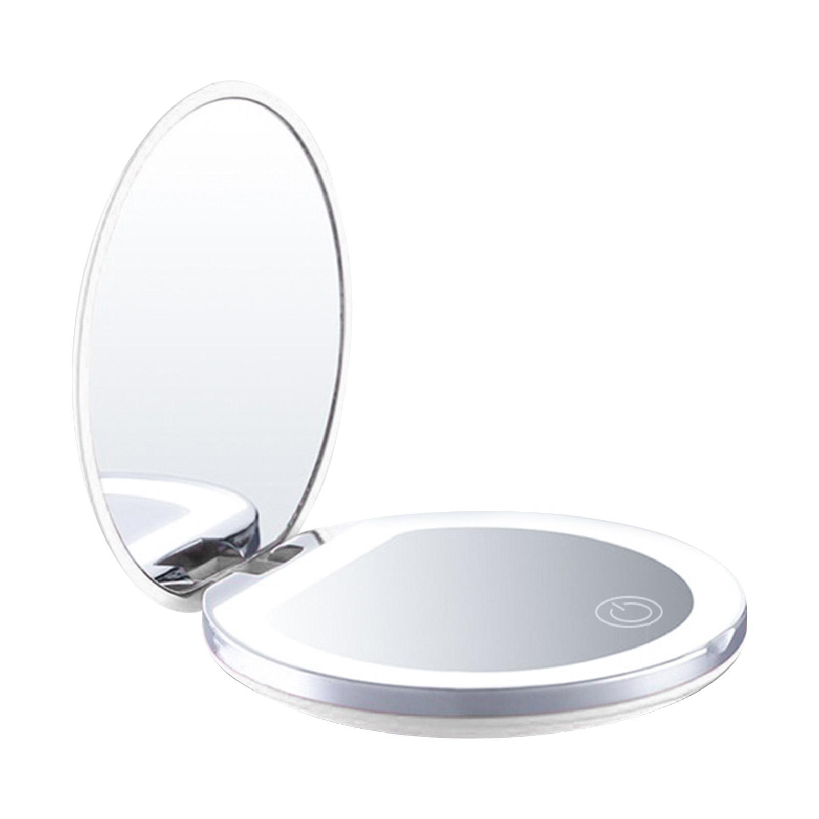 Makeup Mirror Compact Cosmetic Folding Portable Pocket With LED Lights Lamps
