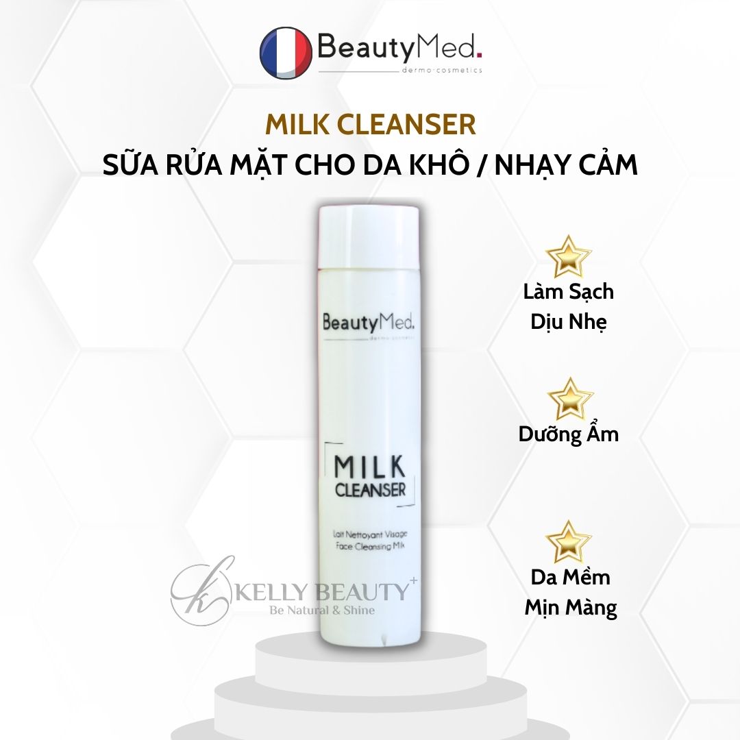 Sữa Rửa Mặt Cho Da Khô, Nhạy Cảm BeautyMed Milk Cleanser | Kelly Beauty