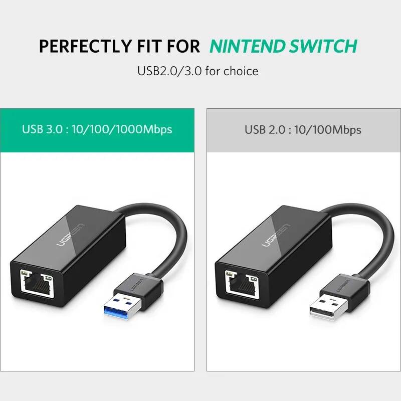 Ugreen UG20256CR111TK 15CM màu Đen Cáp chuyển đổi USB 3.0 sang cổng LAN RJ45 tốc độ 1000Mbps vỏ nhựa - HÀNG CHÍNH HÃNG