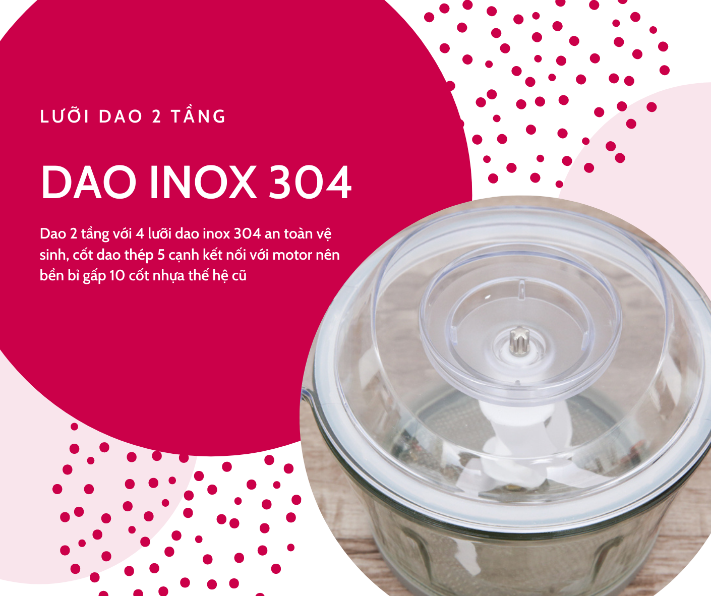 Máy xay thịt đa năng Mishio MK-135 1,8L - Hàng chính hãng