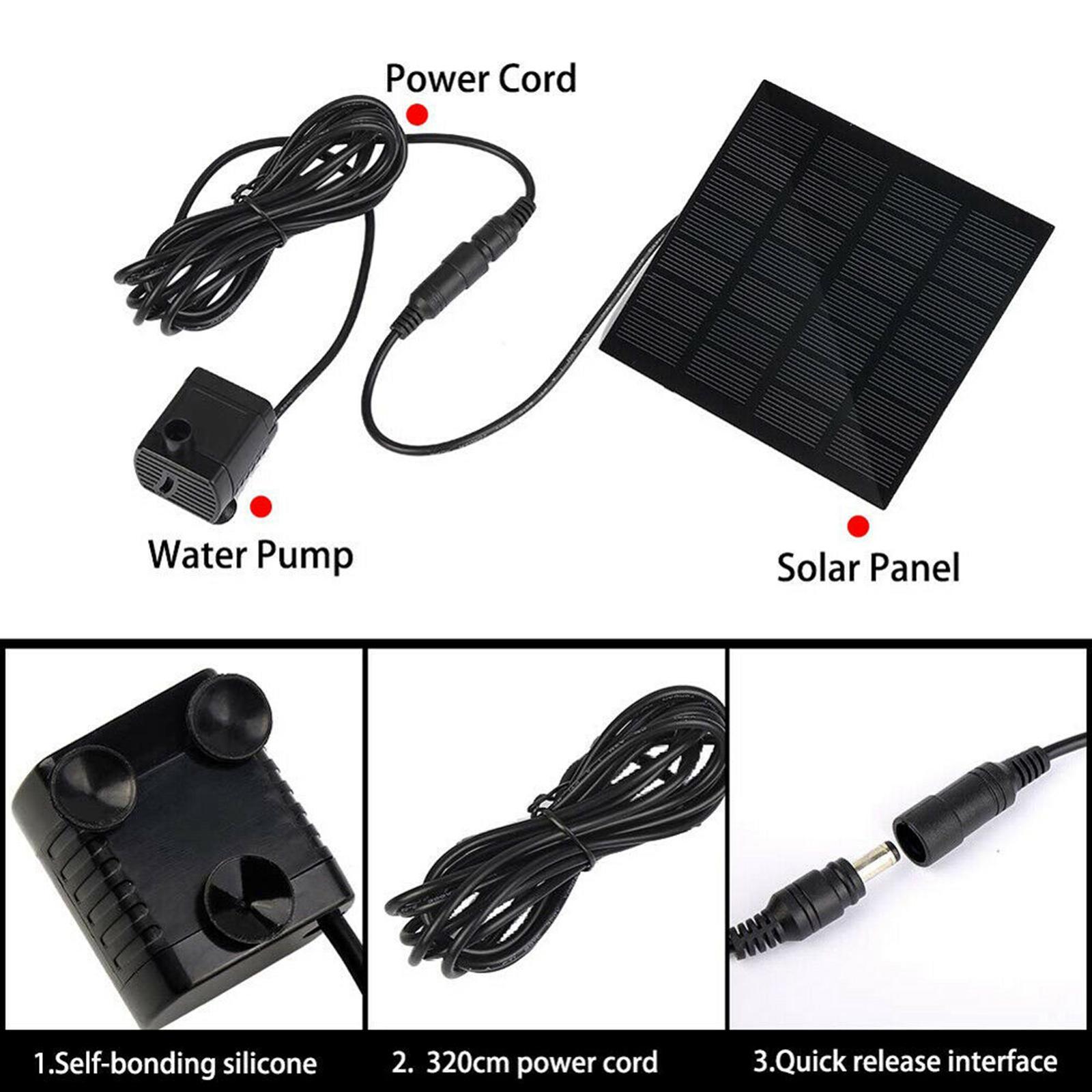 With Panel Water Pump for Bird Bath Solar Panel .5W