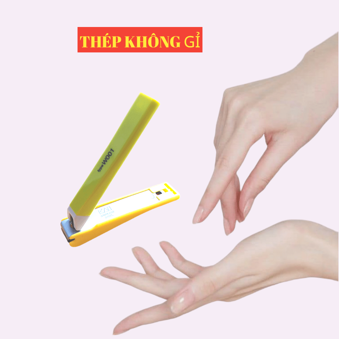 Bấm Móng Tay Inox Thân Nhựa Tybe W001 Kai Razor 39262 -KE0110 Cỡ Trung