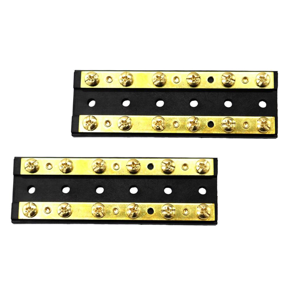 2 chiếc Đồng Dual Bus Thanh Phân Phối Điện Khối 60A DC 32V cho Xe Ô Tô Xe Tải