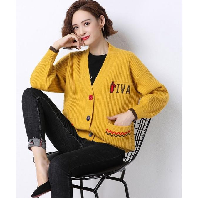 Áo khoác len cardigan nữ có túi, áo len nữ dáng ngắn