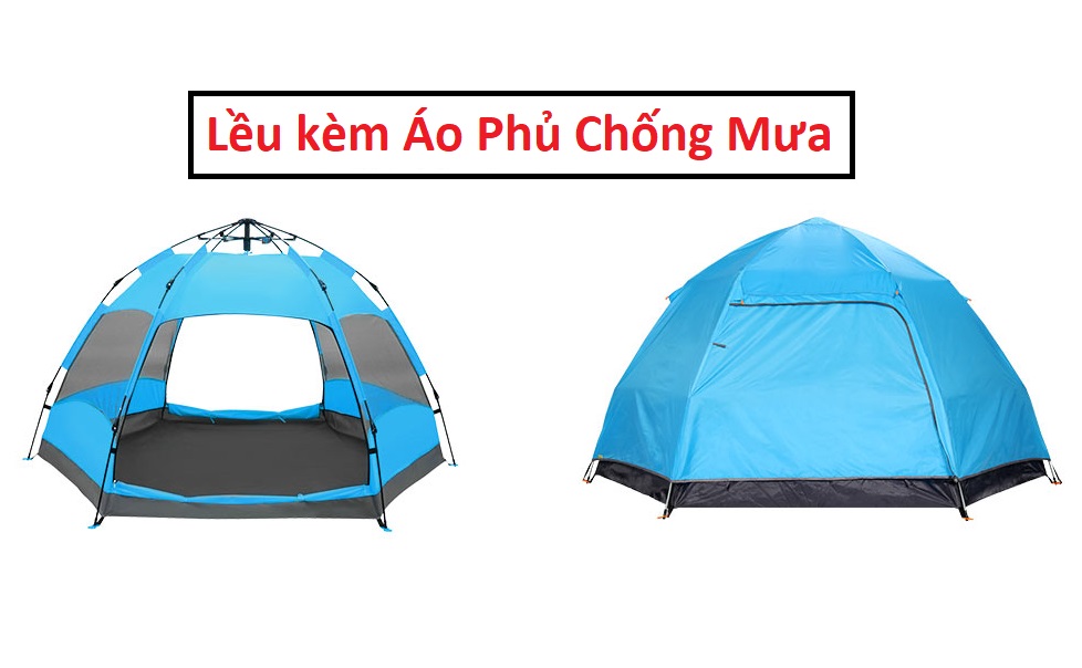 Lều dã ngoại tự bung 4-6 người chống nước chống tia tử ngoại KT 2m*2m Lều du lịch tự bung