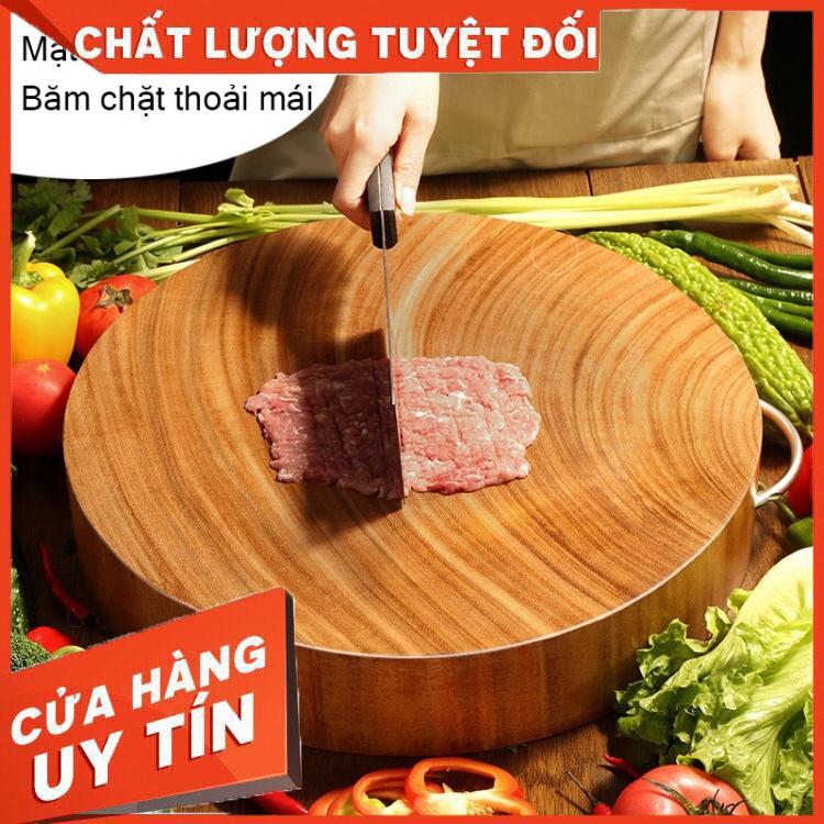 Thớt gỗ nghiến tròn đường kính 29cm - 30cm, thớt nghiến tây bắc nguyên khối dùng để thái băm chặt