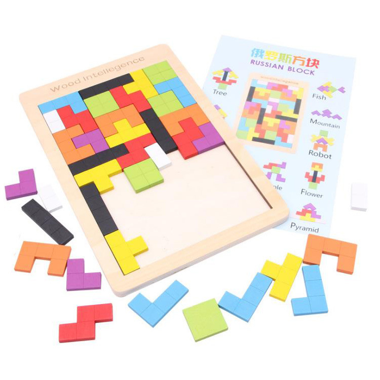 Đồ chơi xếp gạch tetris xếp hình gỗ puzzle - Đồ chơi thông minh cho bé