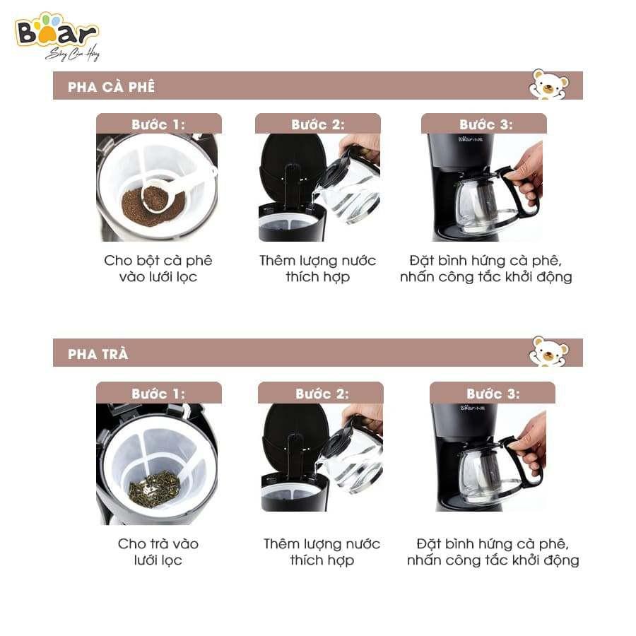 Máy pha cà phê Bear KFJ-403. Máy pha café chính hãng BEAR cao cấp HAGU - Hàng chính hãng