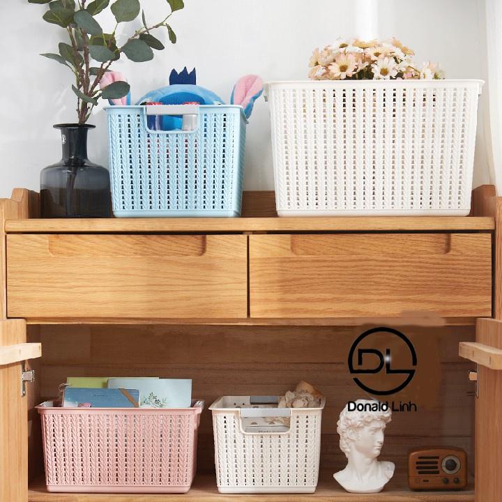 Rổ đan mây đựng đồ đa năng 3 size , Giỏ đan đựng quần áo