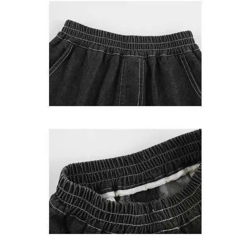 Quần Short Jean Bé Gái Phối Ren Lưng Thun Co Giãn Mềm Mại, Quần Jean Trẻ Em Đi Chơi Dễ Thương Hottrend Từ 12-45kg Dành Cho Bé Gái