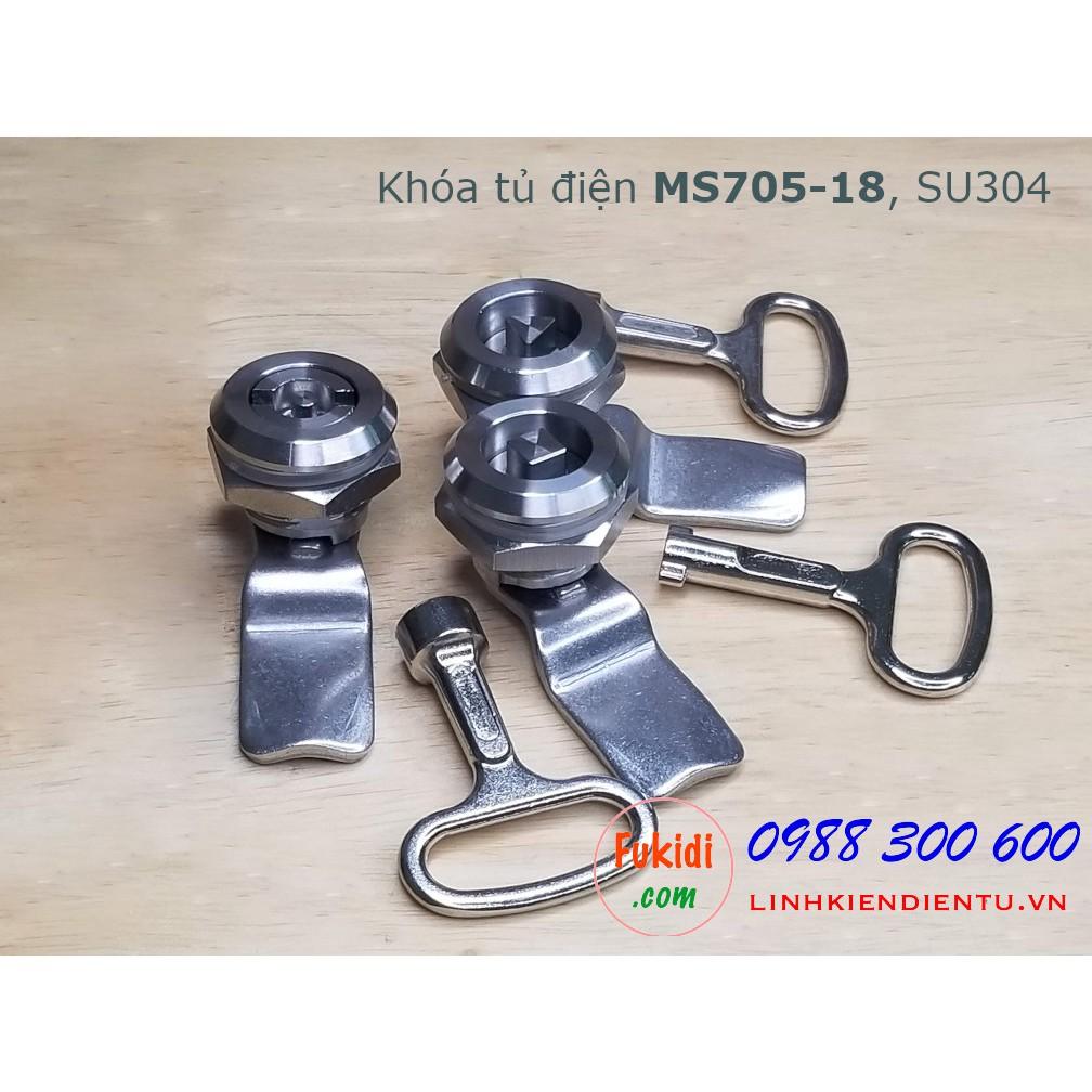 Khóa tủ điện MS705-18 chất liệu SU304 khóa tam giác, vuông và chữ S