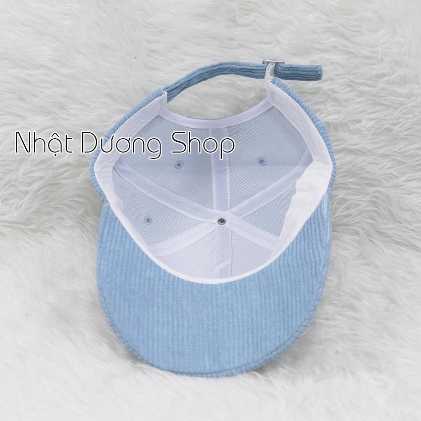 Mũ lưỡi trai ️ Nón kết thêu chữ C - Chất liệu nhung đũa cao cấp form unisex nam nữ.