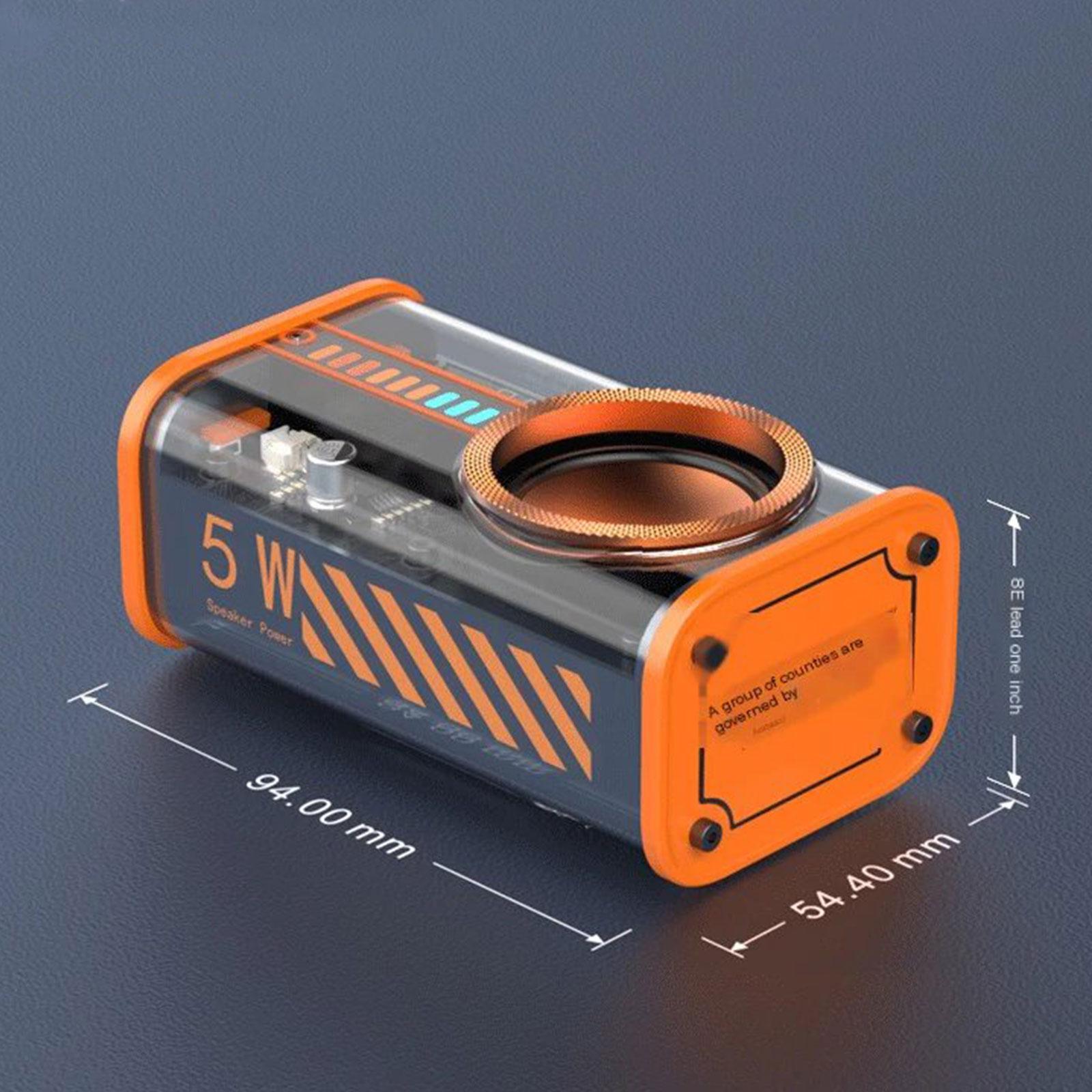 Loa âm nhạc mecha trong suốt K07 tương thích Bluetooth 5.0 USB không dây loa âm thanh 3 LED Modes 600mAh cho màu của bữa tiệc: 1PC-Orange