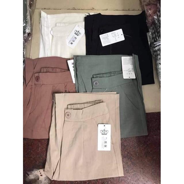 Quần Sóc Đũi Khuy Cao Cấp  chất vải Đũi Xước Hàn cao cấp full màu