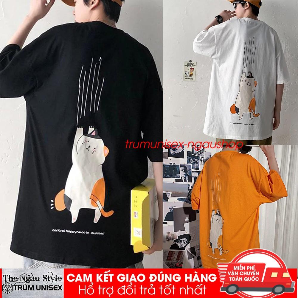 Áo thun Stee nam tay lỡ unisex form rộng overtee Cat béo nhiều màu chất vải cotton xịn Trumunisex aothununisex