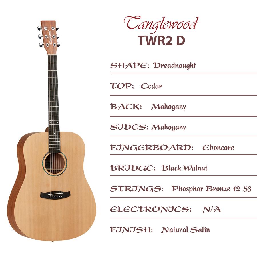 Đàn Guitar Acoustic Tanglewood TWR2D - Hàng Chính Hãng