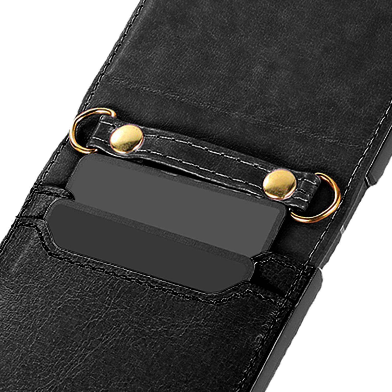 Phone Case with Card Holder Lanyard Wallet Case Protector for Mobile Phone Black