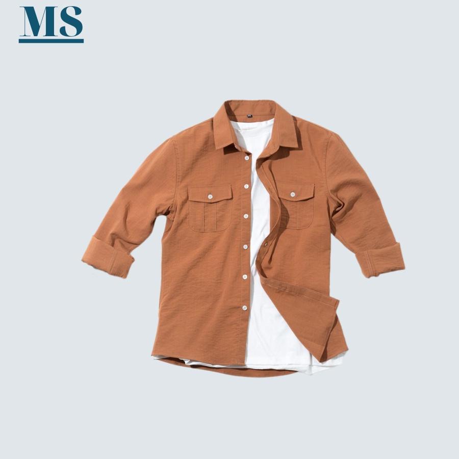 Hình ảnh Áo sơ mi nam chất đũi CỰC MÁT,SƠ MI NAM THỜI TRANG NAM MENSWEAR - PHỐI 2 TÚI NGỰC CÁ TÍNH - LÊN FORM SIÊU ĐẸP