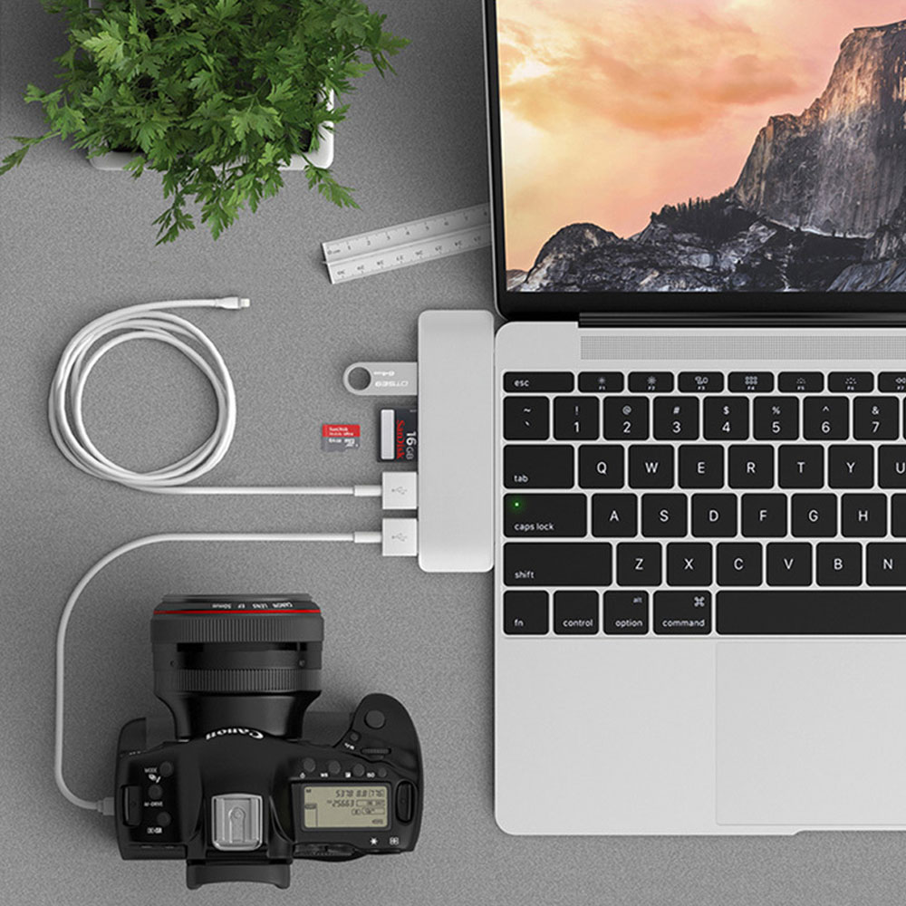 Hub Chuyển Đổi USB Typec Thunderbolt 3 to HDMI 7 Trong 1 SeaSy, Cổng HDMI 4K, Cổng Thunderbolt 3 Tốc Độ 40Gbps, Cổng TypeC Tốc Độ 5Gbps, 2 Cổng USB 3.0, Khe Đọc Thẻ Nhớ SD / TF, Dùng Cho Macbook Pro/Macbook Air – Hàng chính hãng