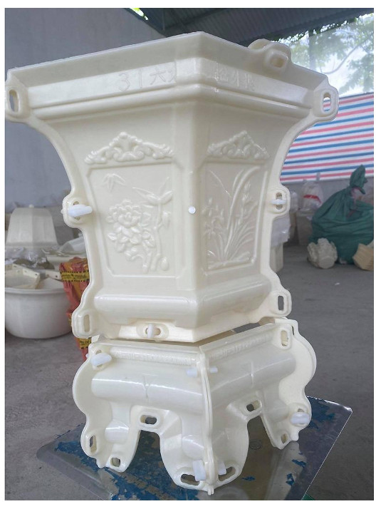 Khuôn Chậu Lục Giác 31-Kèm Chân Đôn Kỷ