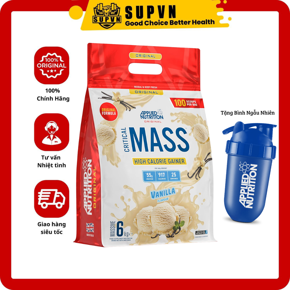 Original Critical Mass (6kg - 40 Servings) - Sữa Tăng Cân Nhanh Applied Nutrition