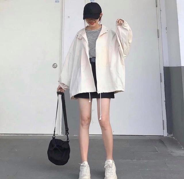 Áo khoác kaki tay bồng 2 màu siêu hot Daski phong cách nelly ulzzang