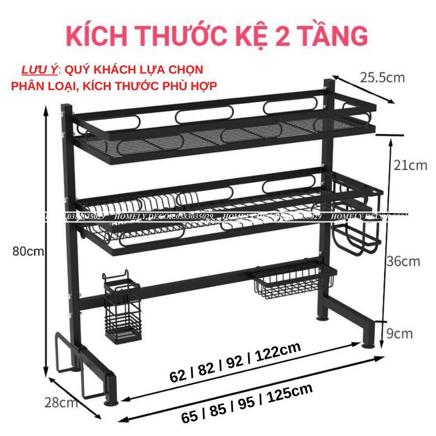 Kệ Để Bát Đĩa Đa Năng Thông Minh - Giá Để Đồ Chén Đĩa - Thép Carbon Sơn Đen Cao Cấp